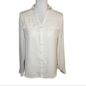 New York & Company Polka Dot Button Down